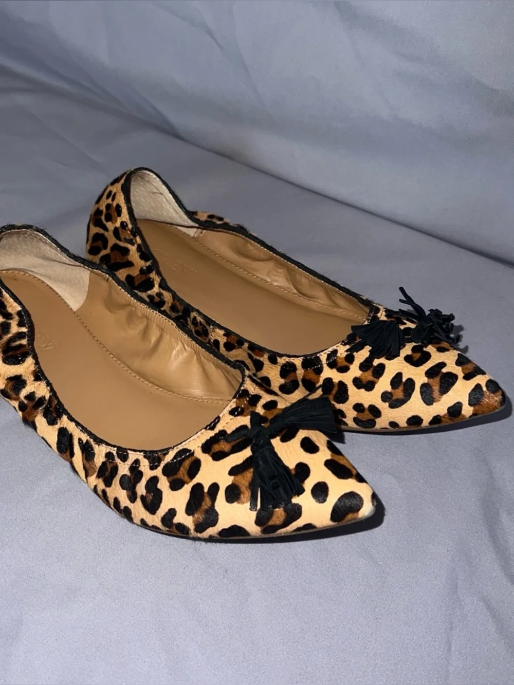 J Crew leopard print tassel pointed toe flats | size 8.5 - Picture 4 of 6